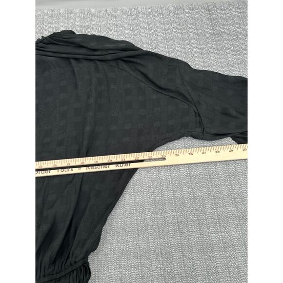 Current Air Jacquard Mini Dress Medium Tie Neck Pleated Whimsy Layered Fairygoth - Picture 7 of 12
